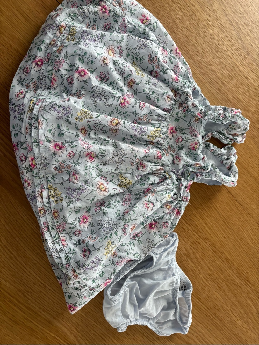 Janie and Jack Light Blue Floral Sundress with Bloomers